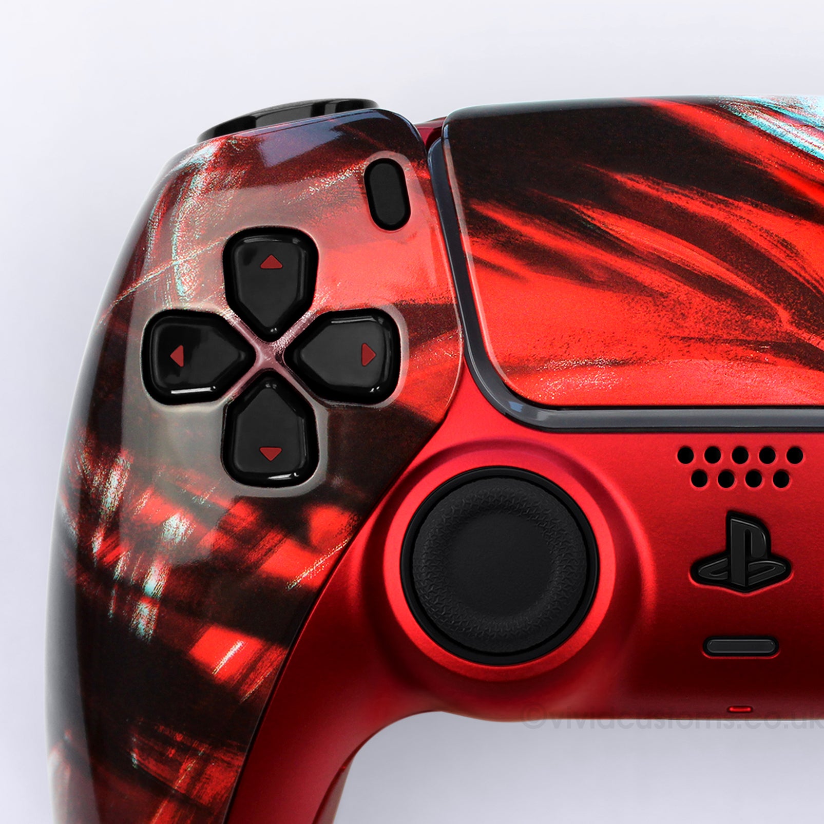 Custom Game of Thrones PS5 Controller House Targaryen Design. Left Side.
