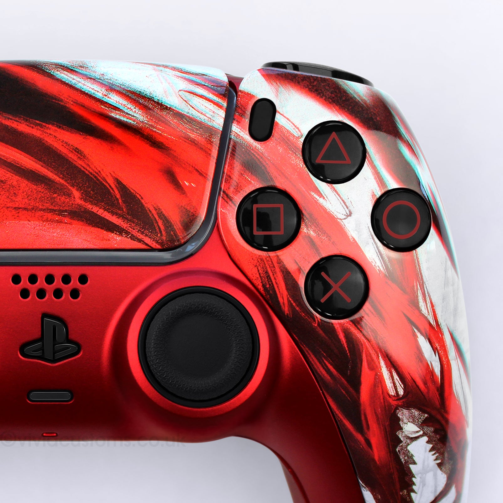 Custom Game of Thrones PS5 Controller House Targaryen Design. Right Side.