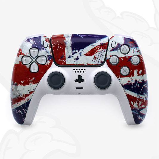 Custom Union Jack PS5 Controller with UK Flag Design